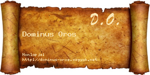 Dominus Oros névjegykártya